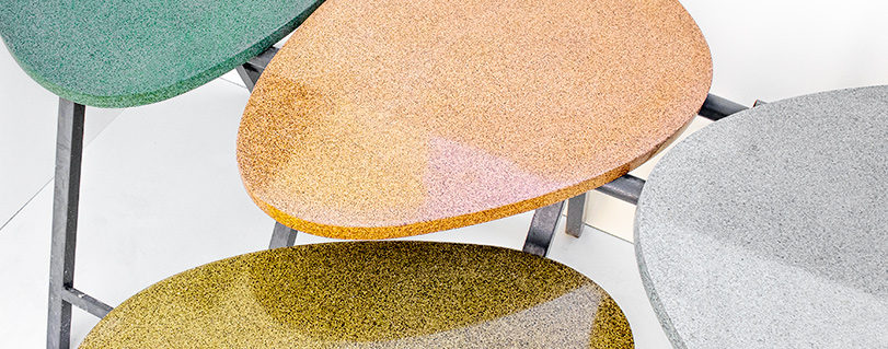 Tables en granito de diverses couleurs